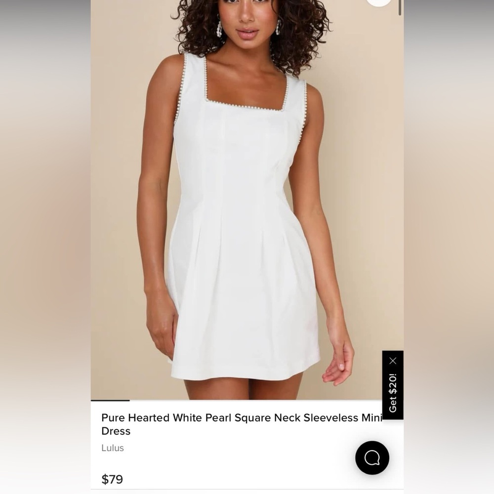 Lulus Pearl Square Neck Mini Dress